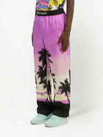 Sunset-Print Straight Trousers