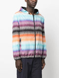 Gradient Zigzag-Print Hooded Jacket