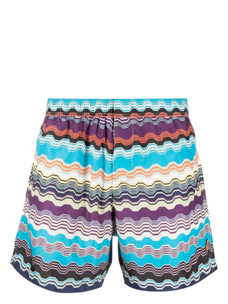 Abstract-Pattern Swim Shorts