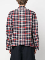 Check-Print Linen Shirt Jacket