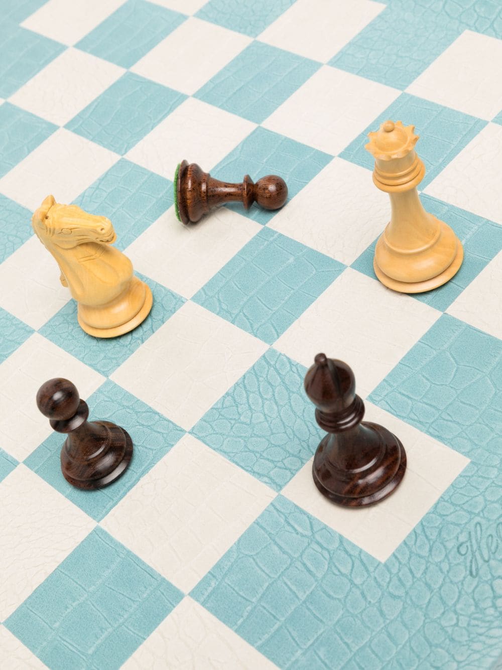 Embossed Crocodile Leather Chess Set Box