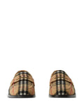 Check-Pattern Round-Toe Loafers