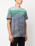 Gradient-Effect Striped Cotton T-Shirt
