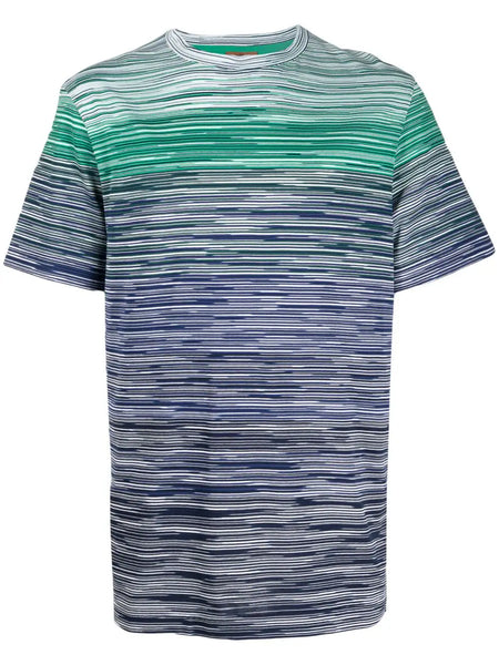 Gradient-Effect Striped Cotton T-Shirt