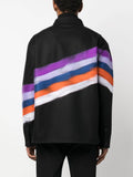 Brushed-Effect Striped Shirt Jacket