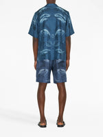 Shark-Print Silk Shorts