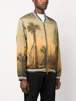 Palm Tree-Print Bomber Jacket