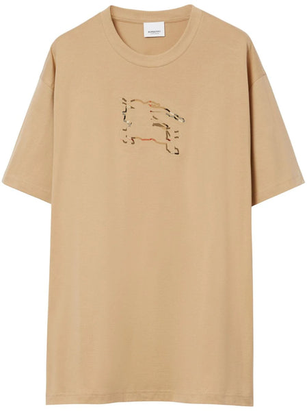 Equestrian Knight-Motif Cotton T-Shirt