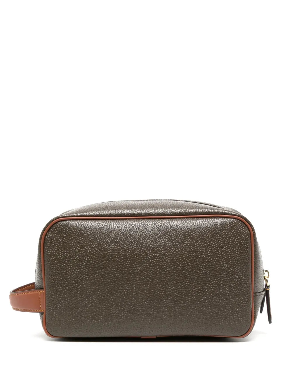 Logo-Patch Leather Wash Bag