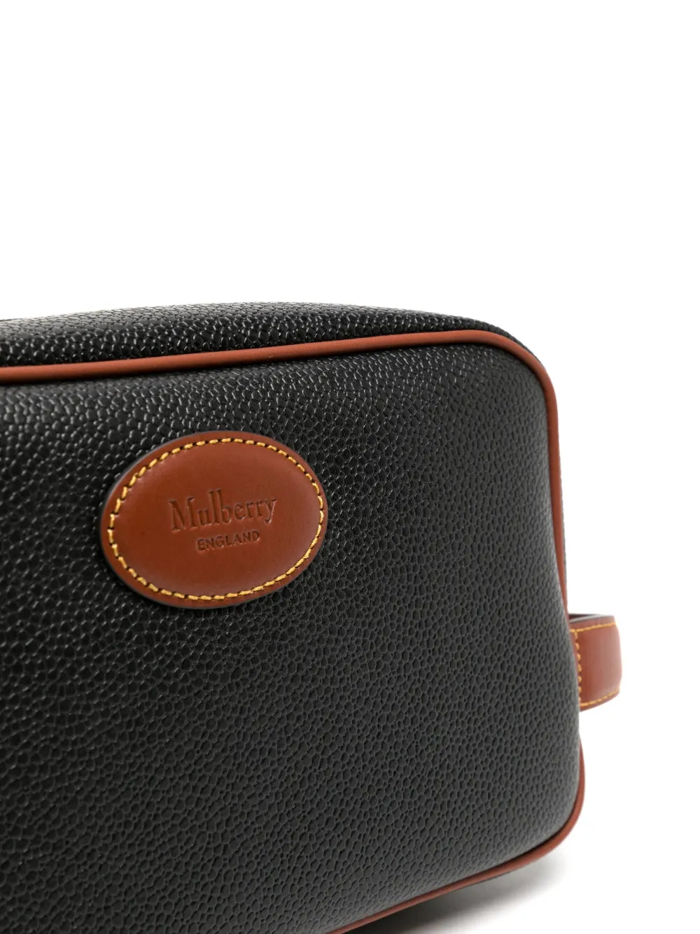 Debossed-Logo Leather Wash Bag