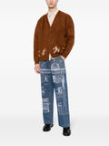 Fire Escape Embroidered Straight-Leg Jeans