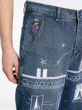Fire Escape Embroidered Straight-Leg Jeans