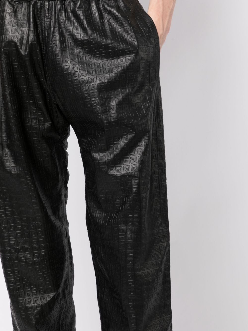 Embossed-4G Pattern Leather Trousers
