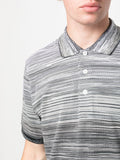 Stripe-Pattern Cotton Polo Shirt