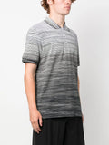 Stripe-Pattern Cotton Polo Shirt