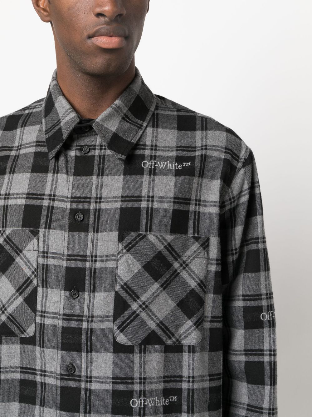 Logo-Embroidered Checked Cotton Shirt