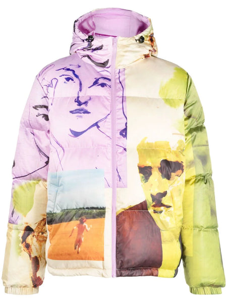 Graphic-Print Padded-Design Jacket