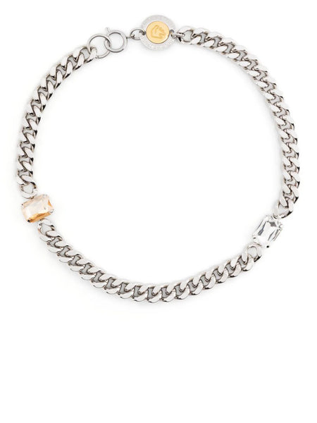 Crystal-Embellished Curb-Chain Necklace
