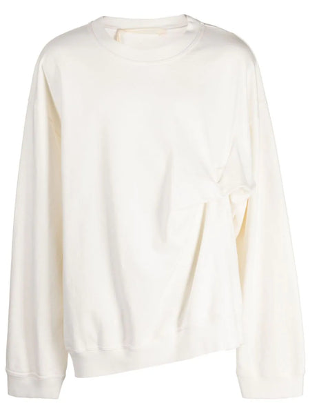 Ruched-Detail Cotton Sweatshirt