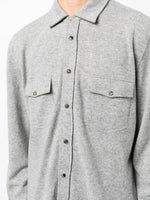 Spread Collar Wool-blend Cardigan