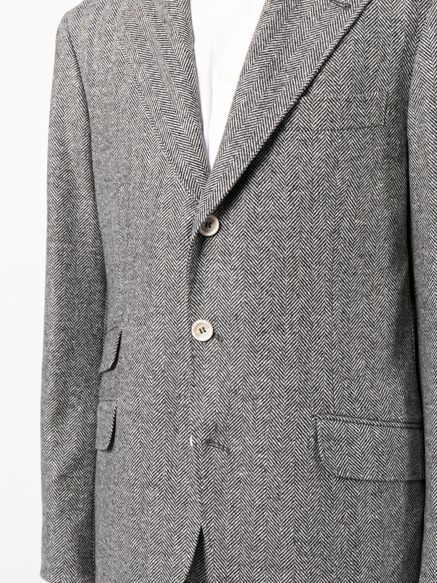 Wool-Blend Herringbone Two-Piece Suit