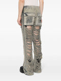 Distressed-Effect Wide-Leg Trousers
