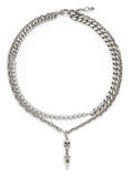 Skull Pearl-Embellished Stud Necklace