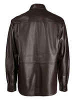 X Acne Studios Logo-Debossed Leather Shirt