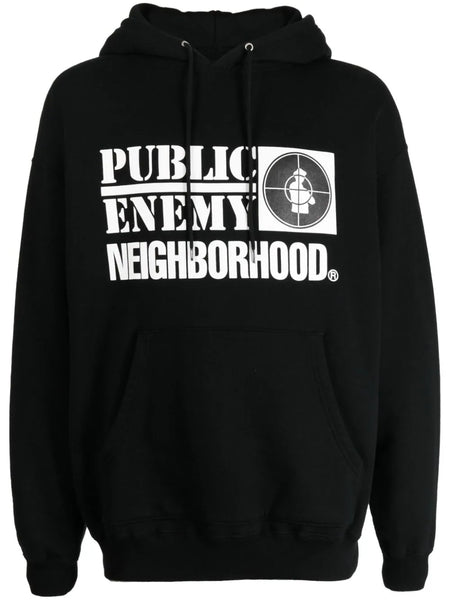X Public Enemy Logo-Print Cotton Hoodie