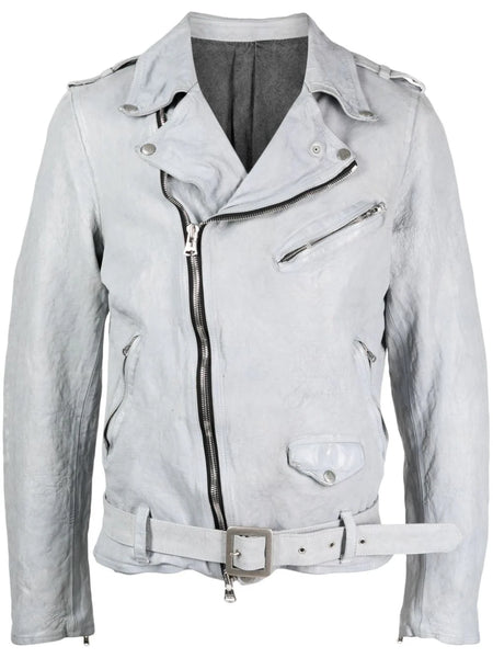 Leather Belted Biker Jacket