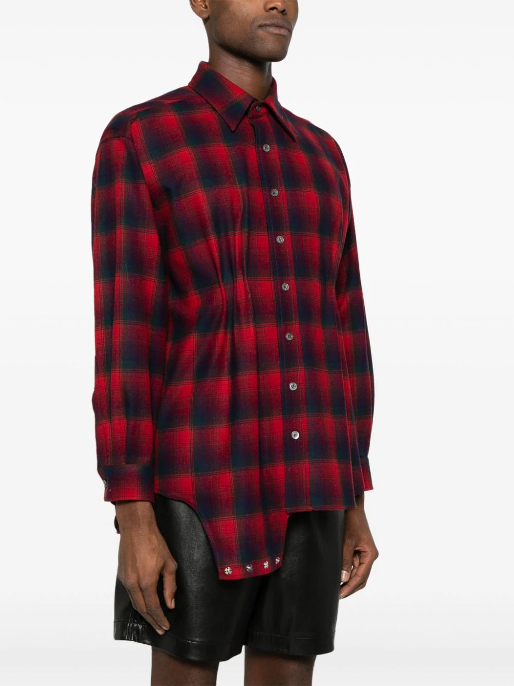 X Pendleton Checked Wool Playsuit Shirt