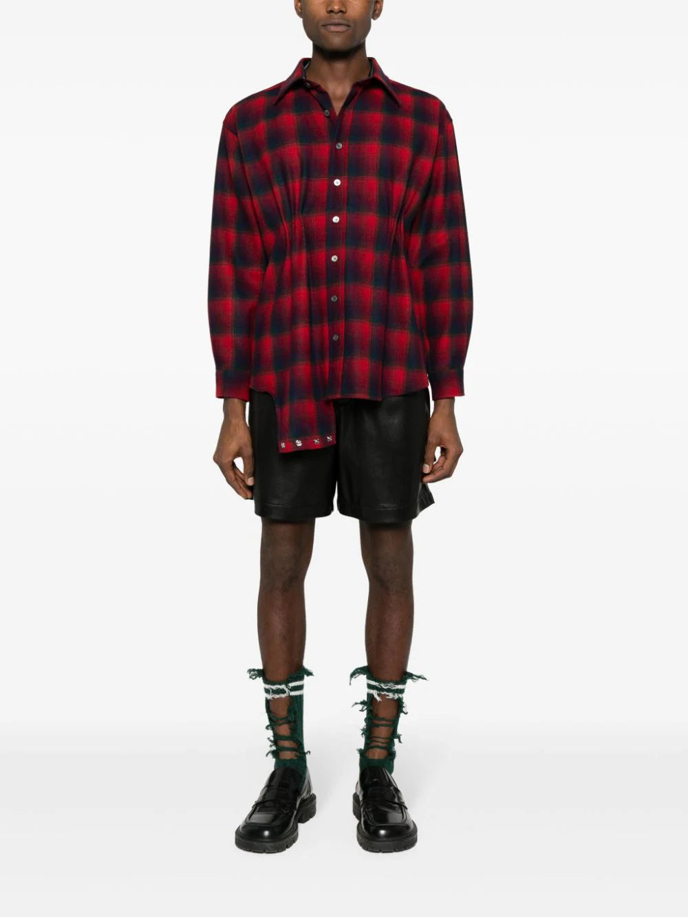 X Pendleton Checked Wool Playsuit Shirt