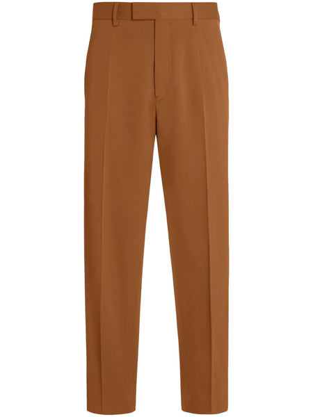 Pressed-Crease Straight-Leg Trousers