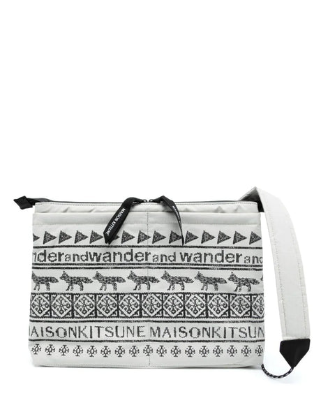 X Maison Kitsuné Nordic-Print Messenger Bag