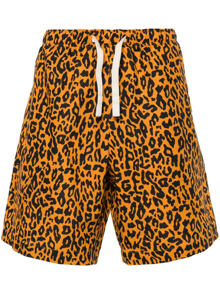 Leopard-Print Poplin Shorts
