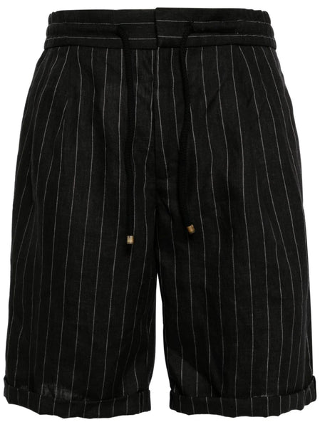 Pinstripe Linen Shorts