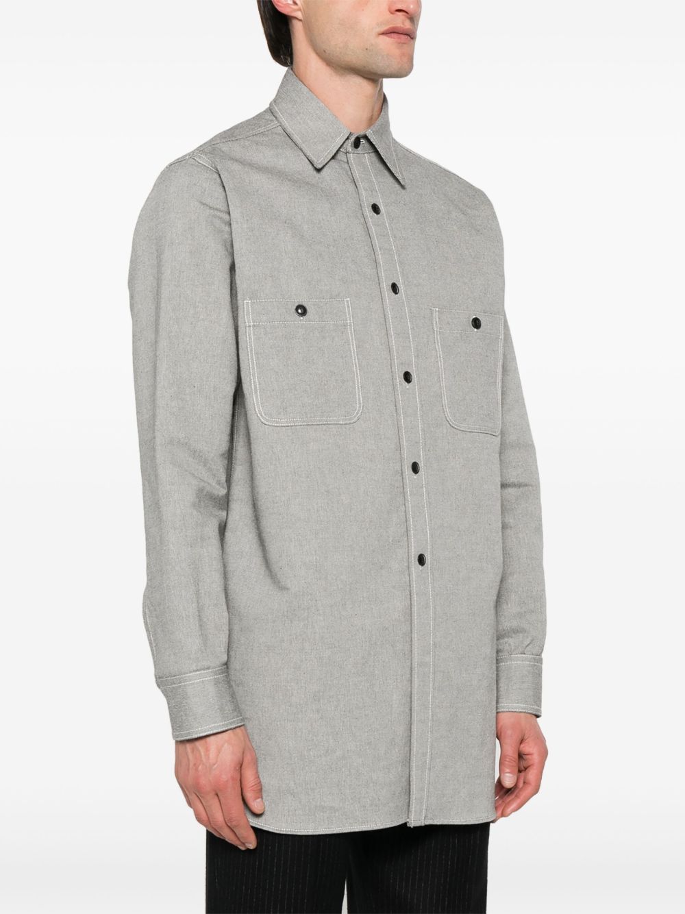 Pointed-Collar Cotton Shirt