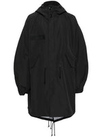 Drop-Shoulder Hooded Parka Coat