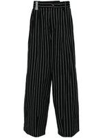 Pinstripe-Pattern Wide-Leg Trousers