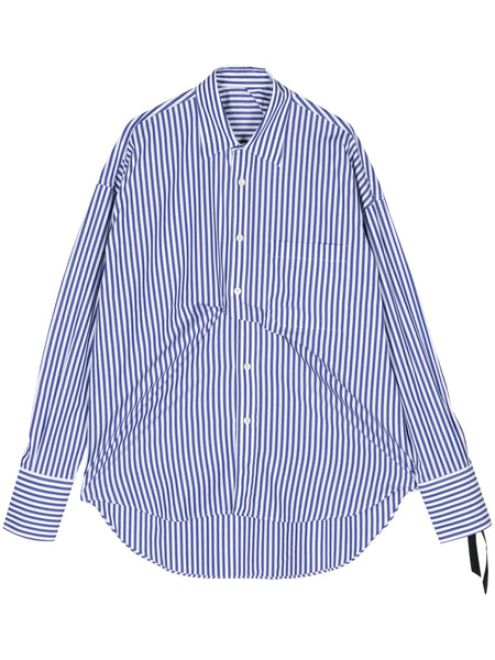 Striped Draped Cotton Shirt