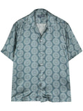 Roberto Medalhao-Print Silk Shirt
