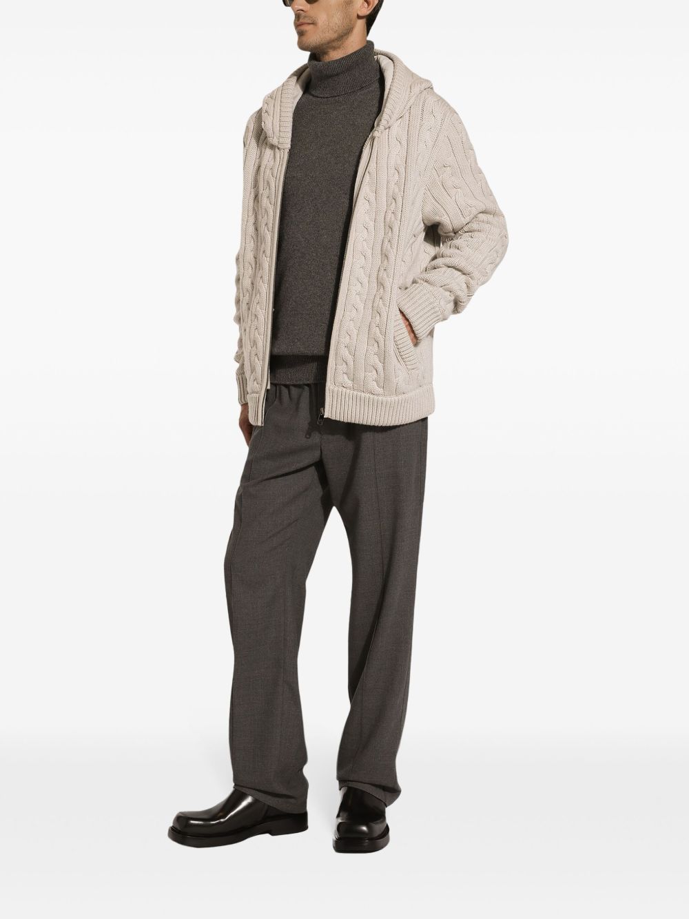 Cable-Knit Hoodie