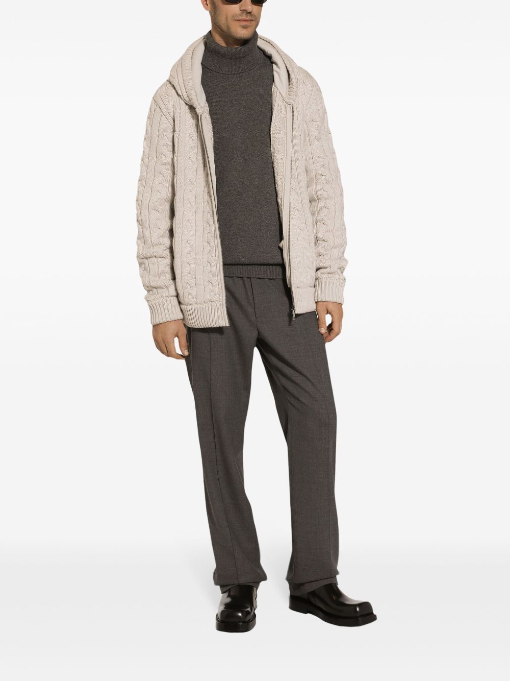 Cable-Knit Hoodie