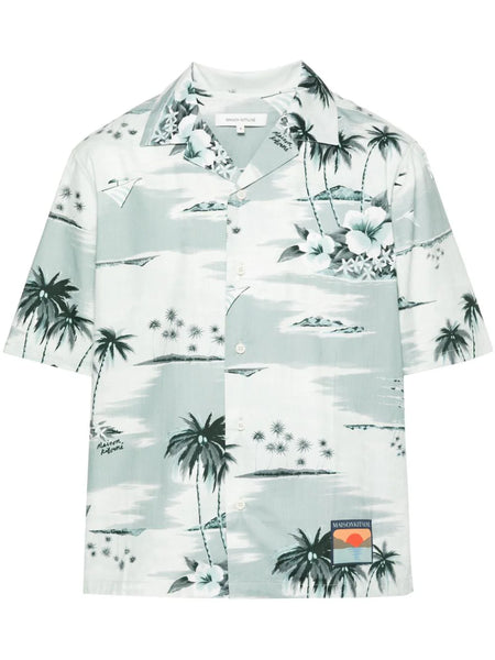 Island-Print Bowling Shirt