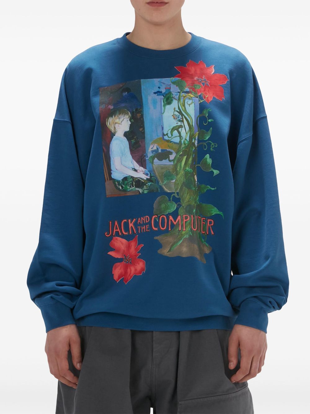 Graphic-Print Crew-Neck Sweatshirt