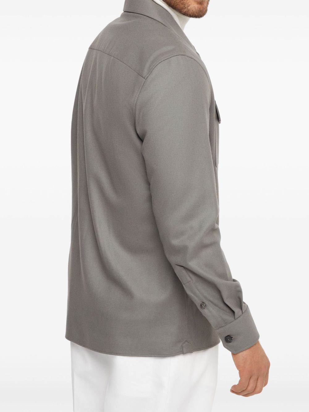 camp-collar long-sleeve shirt