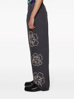 Hibiscus Embroidered Jeans