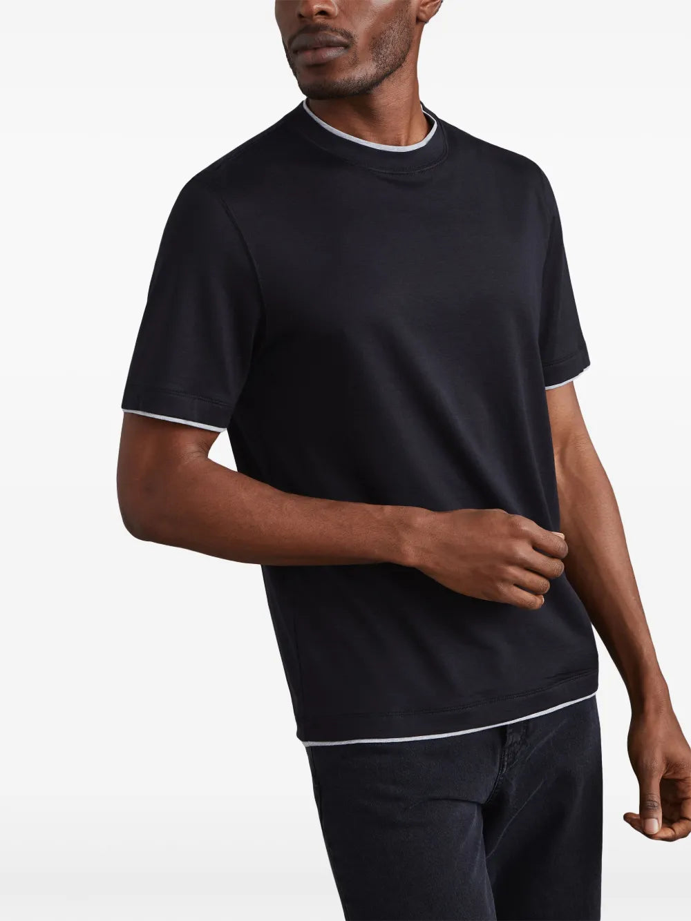 contrasting-trim jersey T-shirt