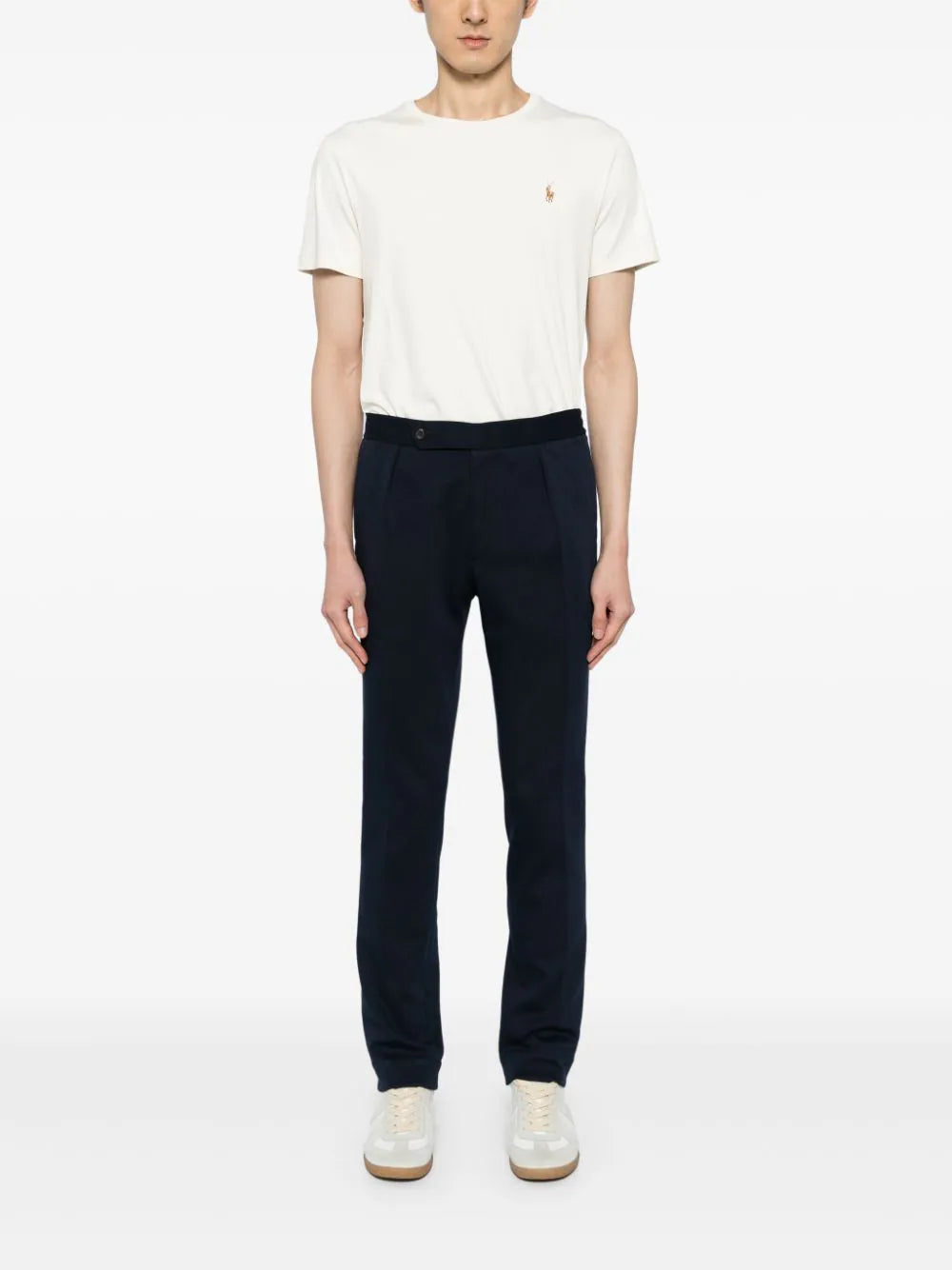 Elasticated-Waist Tailored Trousers