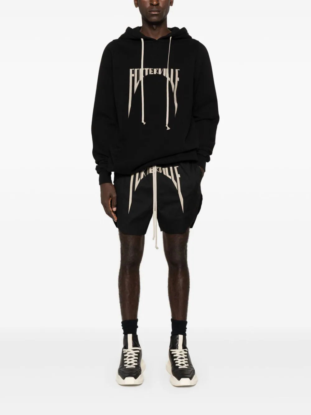 Motif-Embroidered Track Shorts